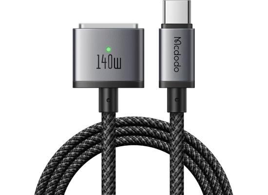 Mcdodo 140W USB C to Magnetic 3 Cable, MacBook Air Charger Mag-Safe Cable Compatible with MacBook Pro/Air M1 M2 M3(2021-2024 14"&16")-6.6ft-Black
